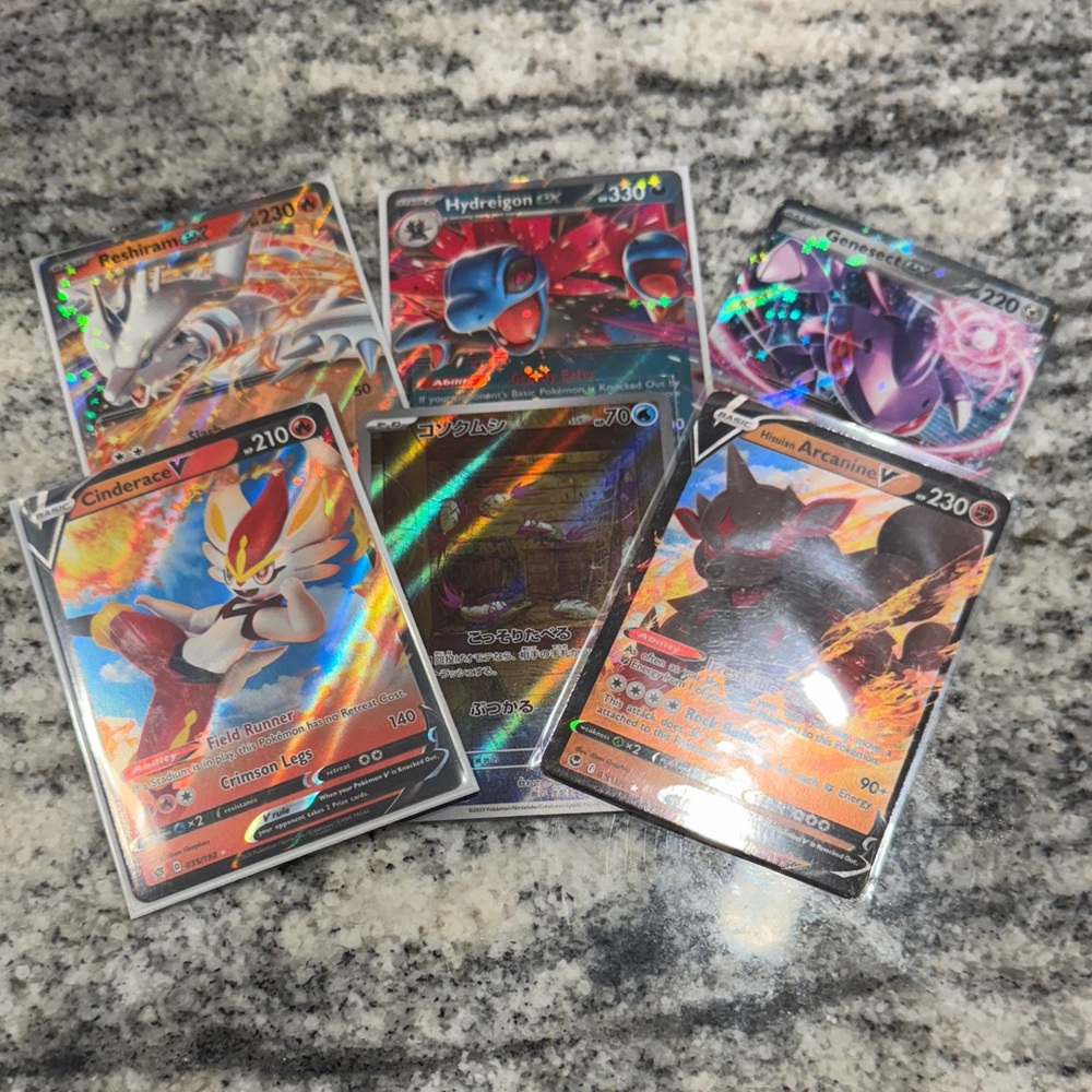Assorted EX and V Pokemon Trading Card Collection